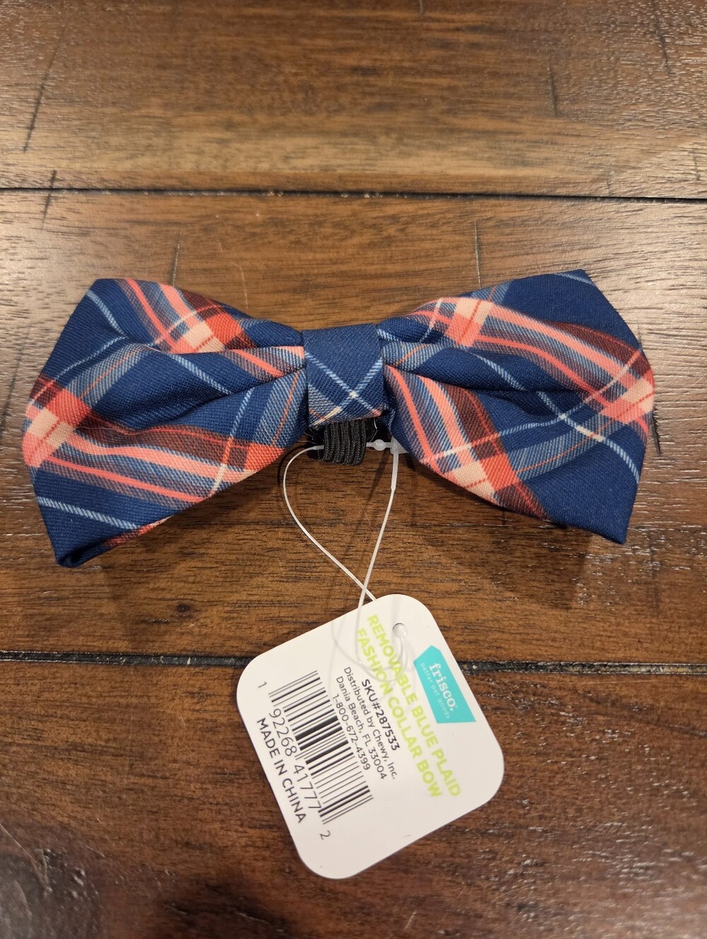 Blue & Red Plaid Dog Bowtie - Brand New!